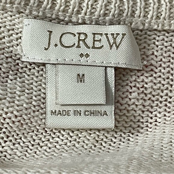 J Crew Factory Orange Tan Striped Sweater Gold Button Accents, size Medium - Picture 5 of 7